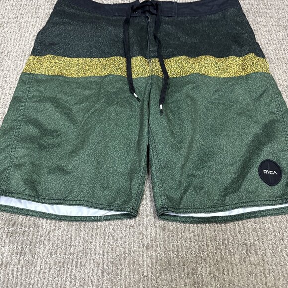 RVCA Board Shorts Green Drawstring Men’s Size 32 - Picture 6 of 10